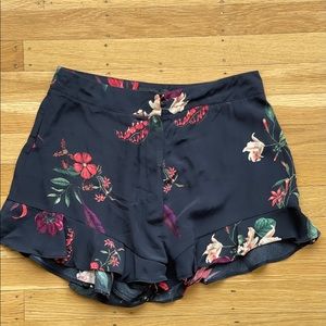 Zara | Navy Floral Shorts | S